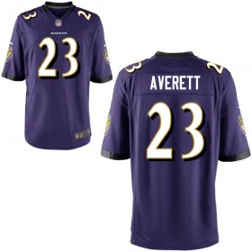 Youth Baltimore Ravens Nike Purple Game Jersey AVERETT#23