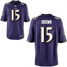 Youth Baltimore Ravens Nike Purple Game Jersey BROWN#15