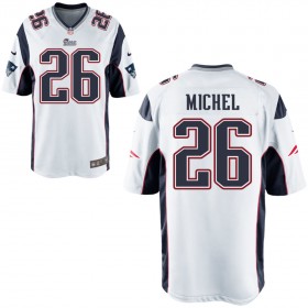 Nike Men's New England Patriots Game White Jersey MICHEL#26