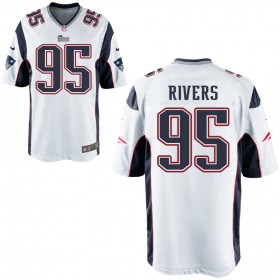 Nike Men's New England Patriots Game White Jersey RIVERS#95