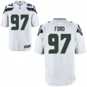 Nike Men's Seattle Seahawks Game White Jersey FORD#97