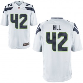 Nike Men's Seattle Seahawks Game White Jersey HILL#42