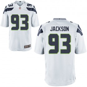 Nike Men's Seattle Seahawks Game White Jersey JACKSON#93