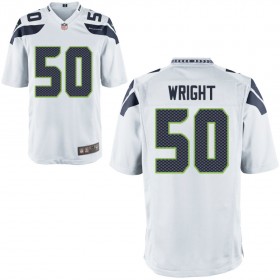 Nike Men's Seattle Seahawks Game White Jersey WRIGHT#50
