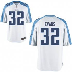 Nike Men's Tennessee Titans Game White Jersey EVANS#32