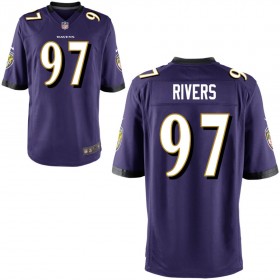 Men's Baltimore Ravens Nike Purple Game Jersey RIVERS#97