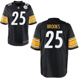 Men's Pittsburgh Steelers Nike Black Game Jersey BROOKS#25