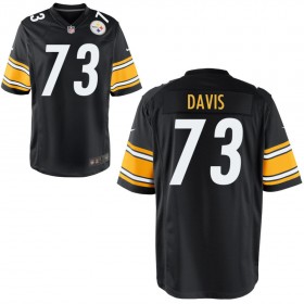 Men's Pittsburgh Steelers Nike Black Game Jersey DAVIS#73