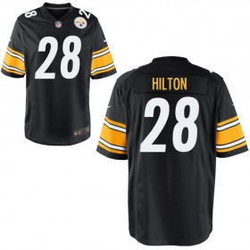 Men's Pittsburgh Steelers Nike Black Game Jersey HILTON#28
