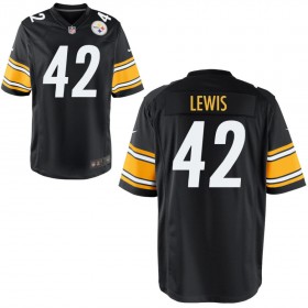 Men's Pittsburgh Steelers Nike Black Game Jersey LEWIS#42