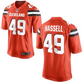 Nike Cleveland Browns Mens Orange Game Jersey HASSELL#49