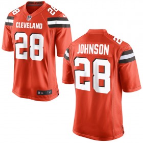 Nike Cleveland Browns Mens Orange Game Jersey JOHNSON#28