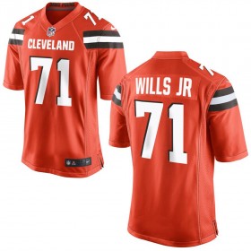 Nike Cleveland Browns Mens Orange Game Jersey WILLS JR#71