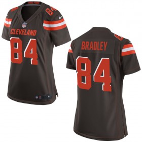 Women's Cleveland Browns Nike Brown Game Jersey BRADLEY#84
