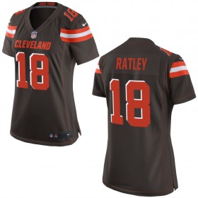 Women's Cleveland Browns Nike Brown Game Jersey RATLEY#18