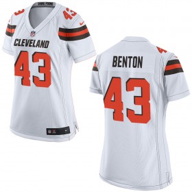 Nike Cleveland Browns Womens White Game Jersey BENTON#43