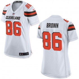 Nike Cleveland Browns Womens White Game Jersey BROWN#86