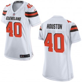 Nike Cleveland Browns Womens White Game Jersey HOUSTON#40