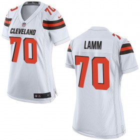 Nike Cleveland Browns Womens White Game Jersey LAMM#70