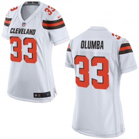 Nike Cleveland Browns Womens White Game Jersey OLUMBA#33