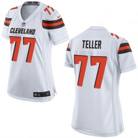 Nike Cleveland Browns Womens White Game Jersey TELLER#77