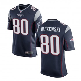 Men's New England Patriots Nike Navy Game Jersey OLSZEWSKI#80