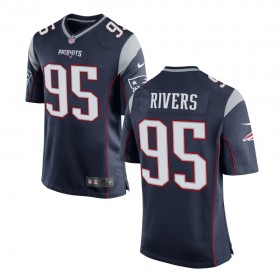 Men's New England Patriots Nike Navy Game Jersey RIVERS#95