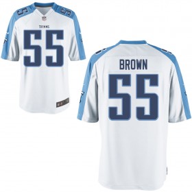 Nike Men's Tennessee Titans Game White Jersey BROWN#55
